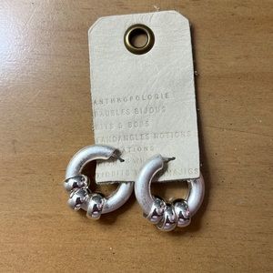 Silver Charm-trio hoop Huggies - Anthropologie